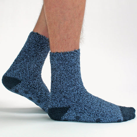 4 Pack Men's Cosy Soft Fluffy Slipper Bed Socks with Grips