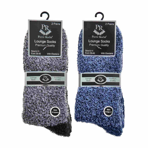4 Pack Men's Cosy Soft Fluffy Slipper Bed Socks with Grips