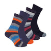 4 Pack Men's Cosy Soft Fluffy Slipper Bed Socks with Grips