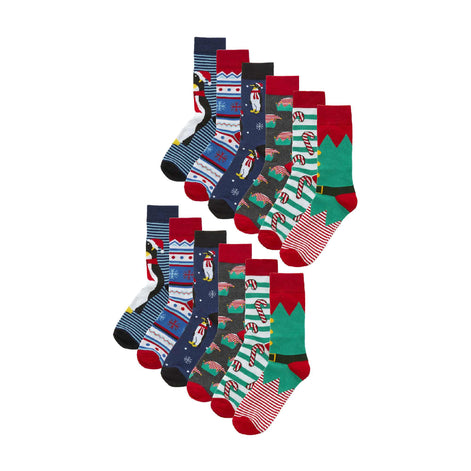 12 Pack Men's Warm Slipper Socks for Indoors
