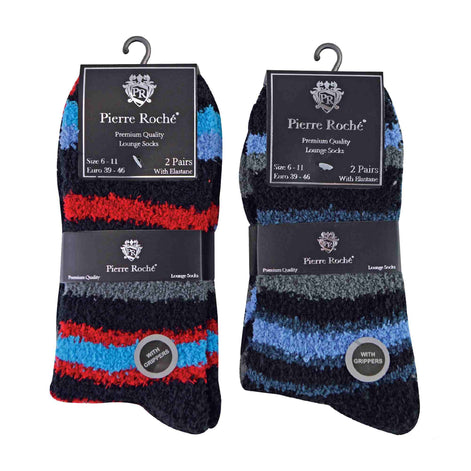 4 Pack Men's Cosy Soft Fluffy Slipper Bed Socks with Grips