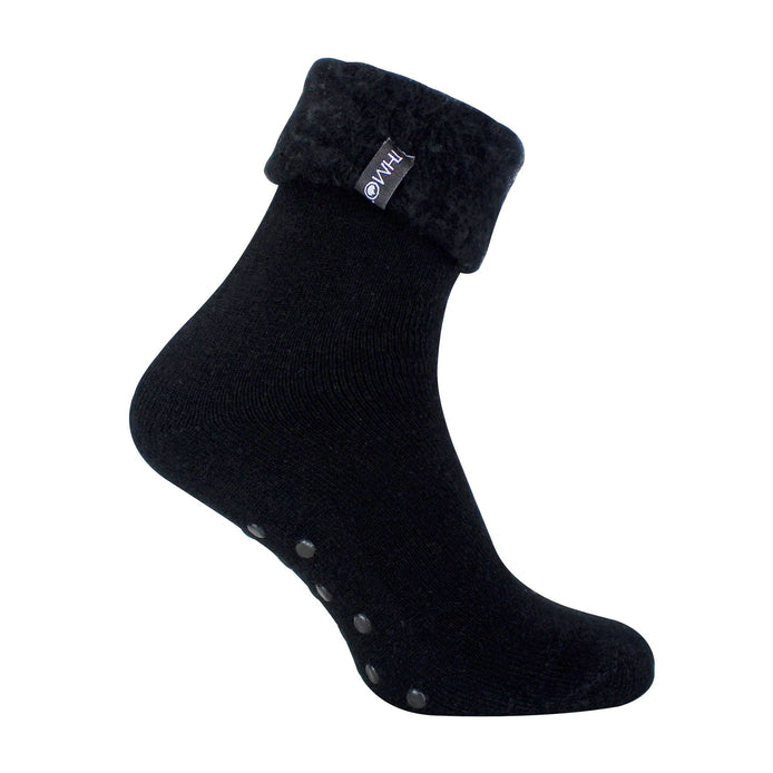 1 Pack Men's Soft Plush Lined Slipper Bed Socks