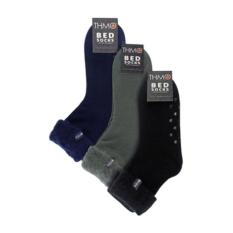 3 Pack Mens Soft Fleece Lined Slipper Bed Socks