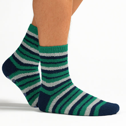 4 Pack Men's Cosy Soft Fluffy Slipper Bed Socks with Grips