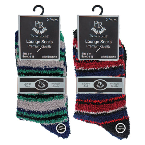 4 Pack Men's Cosy Soft Fluffy Slipper Bed Socks with Grips
