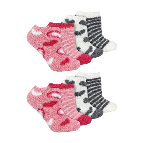 8 Pack Ladies Animal Print Low Cut Cosy Socks