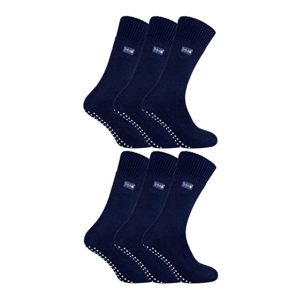 Mens Thermal Indoor Slipper Socks with Grips (Multipack Options)