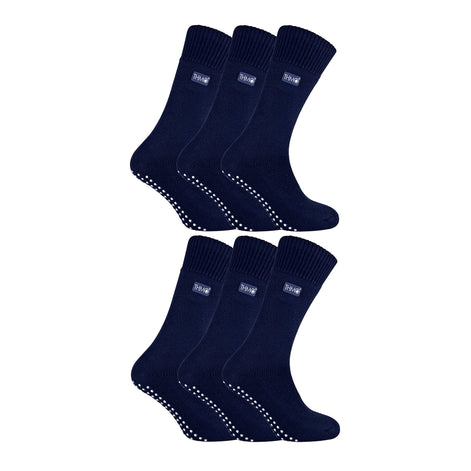 Mens Thermal Indoor Slipper Socks with Grips (Multipack Options)