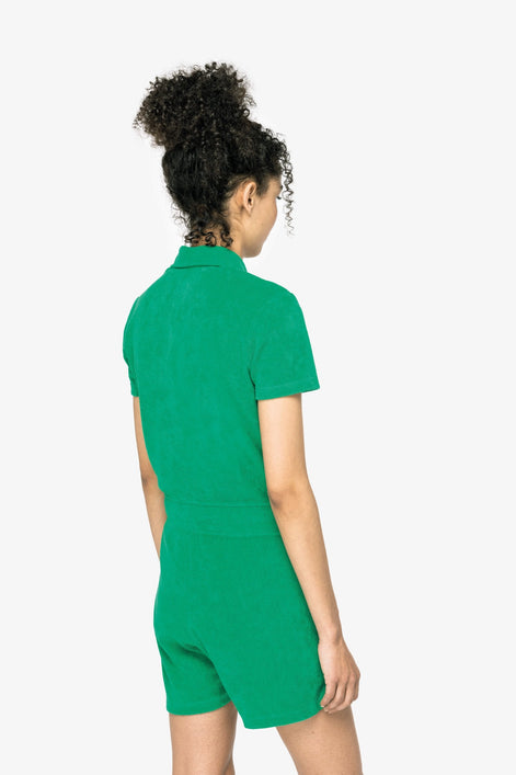 Organic Towel-Feel Zipped Jumpsuit: Women's