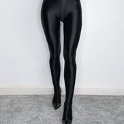 Black Glossy Opaque High Shine Tights