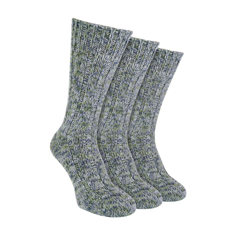 3 Pack Men's 100% Wool Socks with Reinforced Heel and Toe