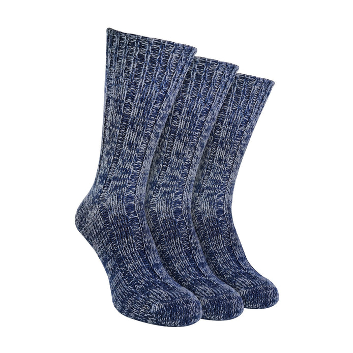 3 Pack Men's 100% Wool Socks with Reinforced Heel and Toe