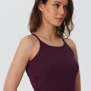 Organic Ribbed Crop Top with Spaghetti Straps: Women's