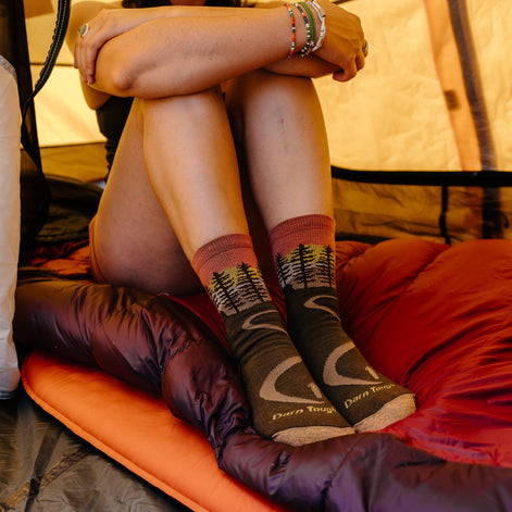 Ladies Northwoods Micro Crew Patterned Cushioned Hiking Socks