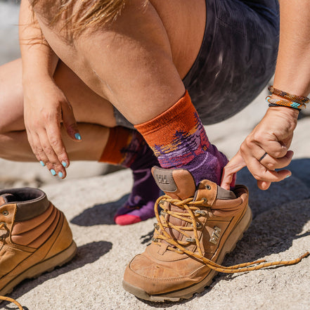 Ladies Northwoods Micro Crew Patterned Cushioned Hiking Socks