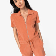 Organic Towel-Feel Zipped Jumpsuit: Women's
