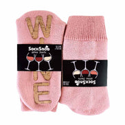 1 Pack Ladies Novelty Wine Slipper Socks with Cork Grips