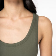 Organic Cotton Ribbed Tank Top: Womens