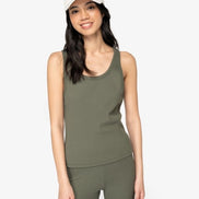 Organic Cotton Ribbed Tank Top: Womens