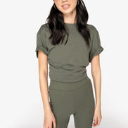 Organic Cotton Ribbed Shorts: Womens