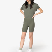 Organic Cotton Ribbed Shorts: Womens