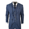 AK-09 - Men's 3 Piece Blue Prince of Wales Check Suit