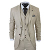 AK-08 - Men's 3 Piece Cream Prince of Wales Check Suit