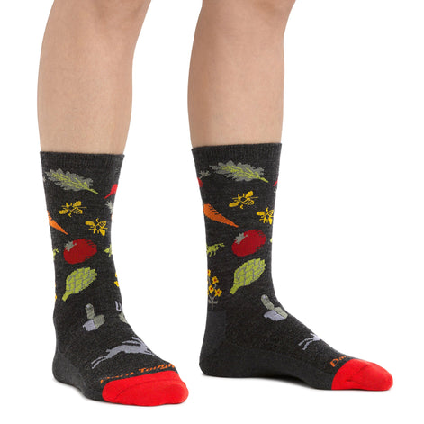 Ladies Vegetable Patterned Lightweight Merino Wool Crew Socks