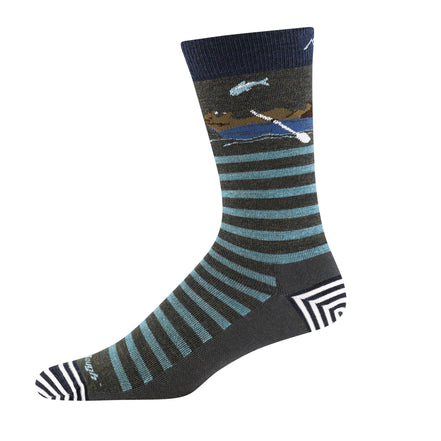 Mens Animal Patterned Crew Lightweight Seamless Merino Wool Socks