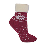 1 Pack Ladies Soft Warm Wool Bed Socks with Fairisle Design