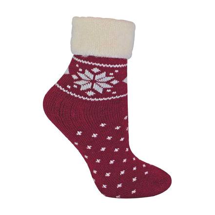 1 Pack Ladies Soft Warm Wool Bed Socks with Fairisle Design