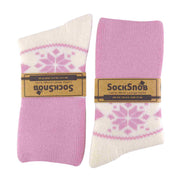 1 Pack Ladies Soft Warm Wool Bed Socks with Fairisle Design