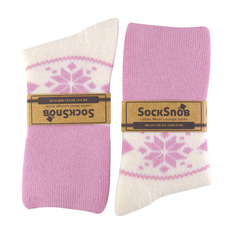 1 Pack Ladies Soft Warm Wool Bed Socks with Fairisle Design