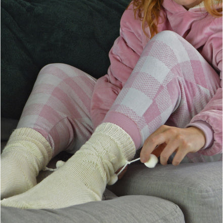 1 Pack Ladies Warm Alpaca Wool Pom Pom Bed Socks