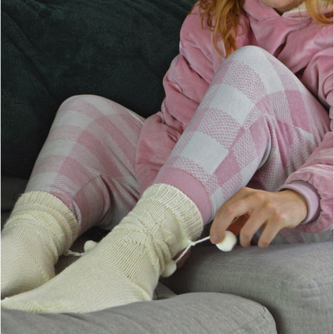 1 Pack Ladies Warm Alpaca Wool Pom Pom Bed Socks