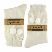 1 Pack Ladies Warm Alpaca Wool Pom Pom Bed Socks