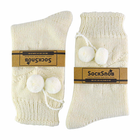 1 Pack Ladies Warm Alpaca Wool Pom Pom Bed Socks