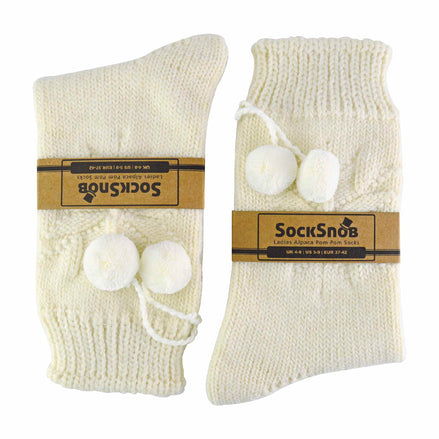 1 Pack Ladies Warm Alpaca Wool Pom Pom Bed Socks