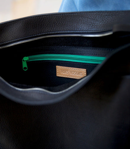 LULU Handbag with Front Pocket - Black