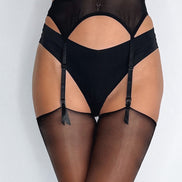 Black Mesh Suspender Belt