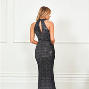 Taloola Gun Metal Embellished Maxi Dress