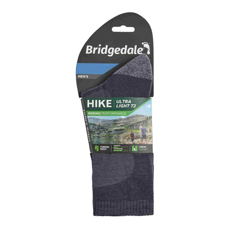 1 Pack Men's Hiking Ultralight T2 Merino Wool Crew Socks