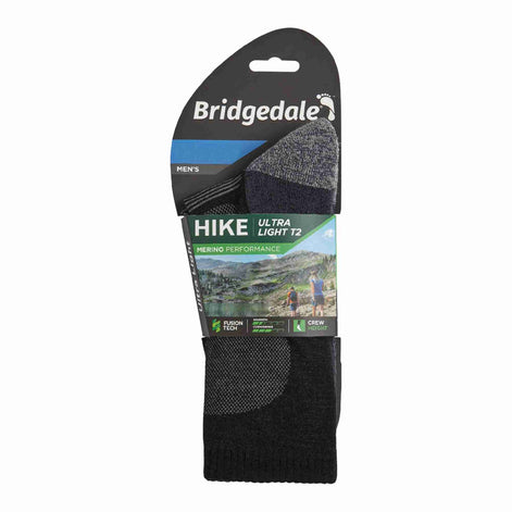 1 Pack Men's Hiking Ultralight T2 Merino Wool Crew Socks