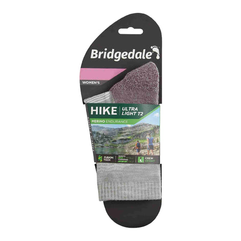 1 Pack Ladies Hiking Ultralight T2 Merino Wool Crew Socks