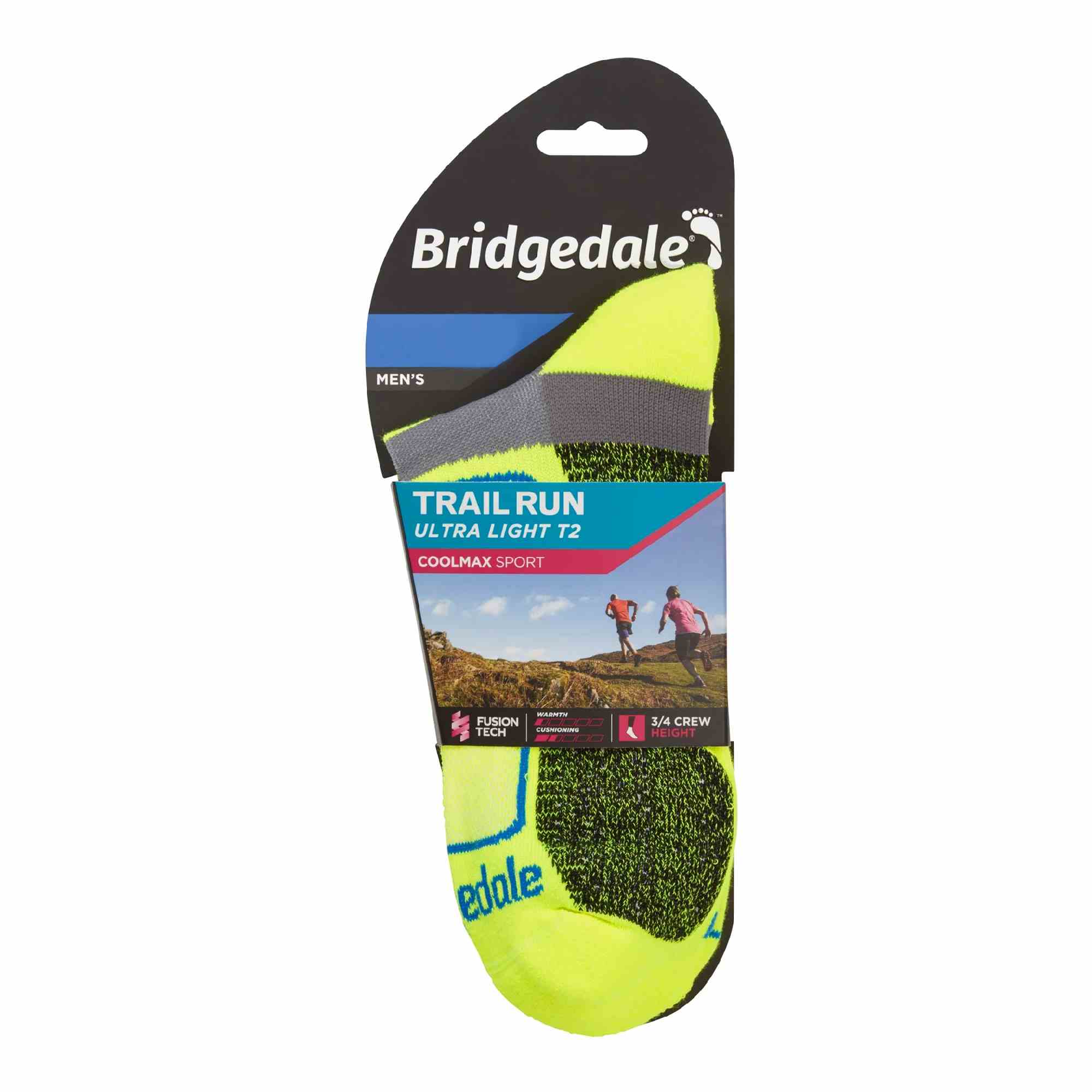 1 Pack Men's Trail Ultralight T2 Coolmax Sport 3/4 Crew Socks
