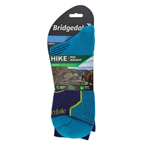1 Pack Men's Hiking Midweight Merino Wool Boot Socks
