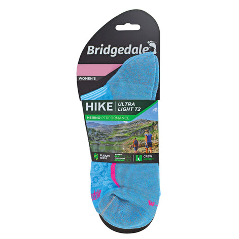 1 Pack Ladies Hiking Ultralight T2 Merino Wool Crew Socks