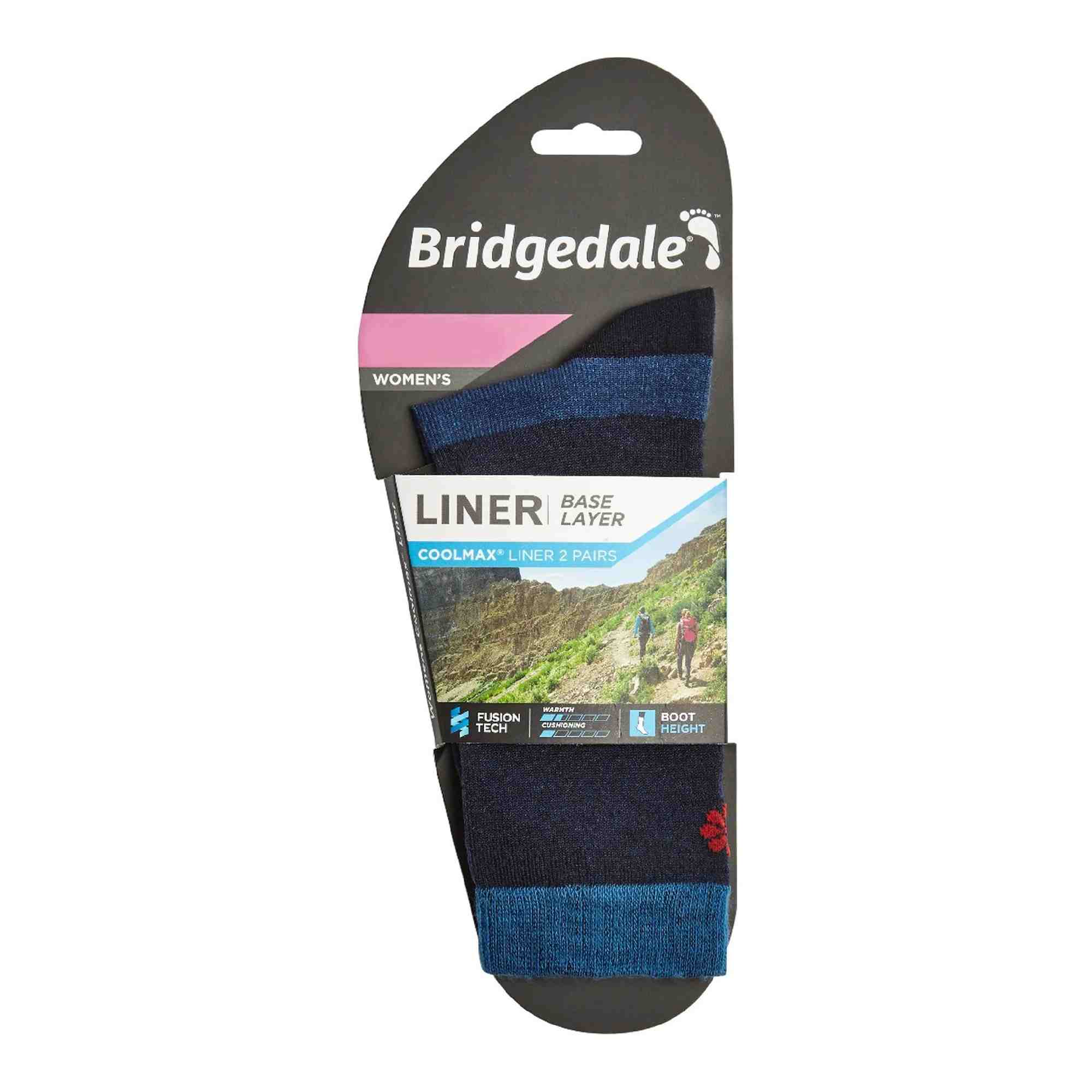 2 Pack Ladies Base Layer Coolmax Liner Boot Socks
