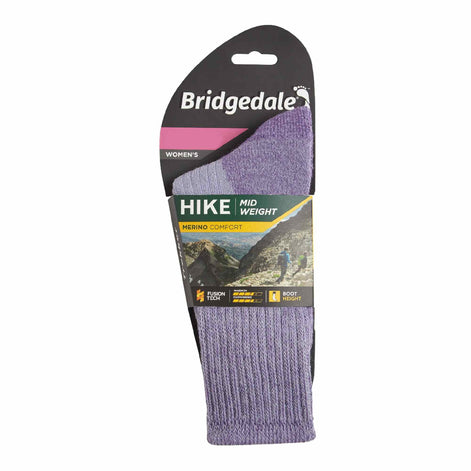 1 Pack Ladies Hiking Midweight Merino Wool Cushioned Boot Socks