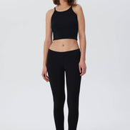 Organic Ribbed Crop Top with Spaghetti Straps: Women's